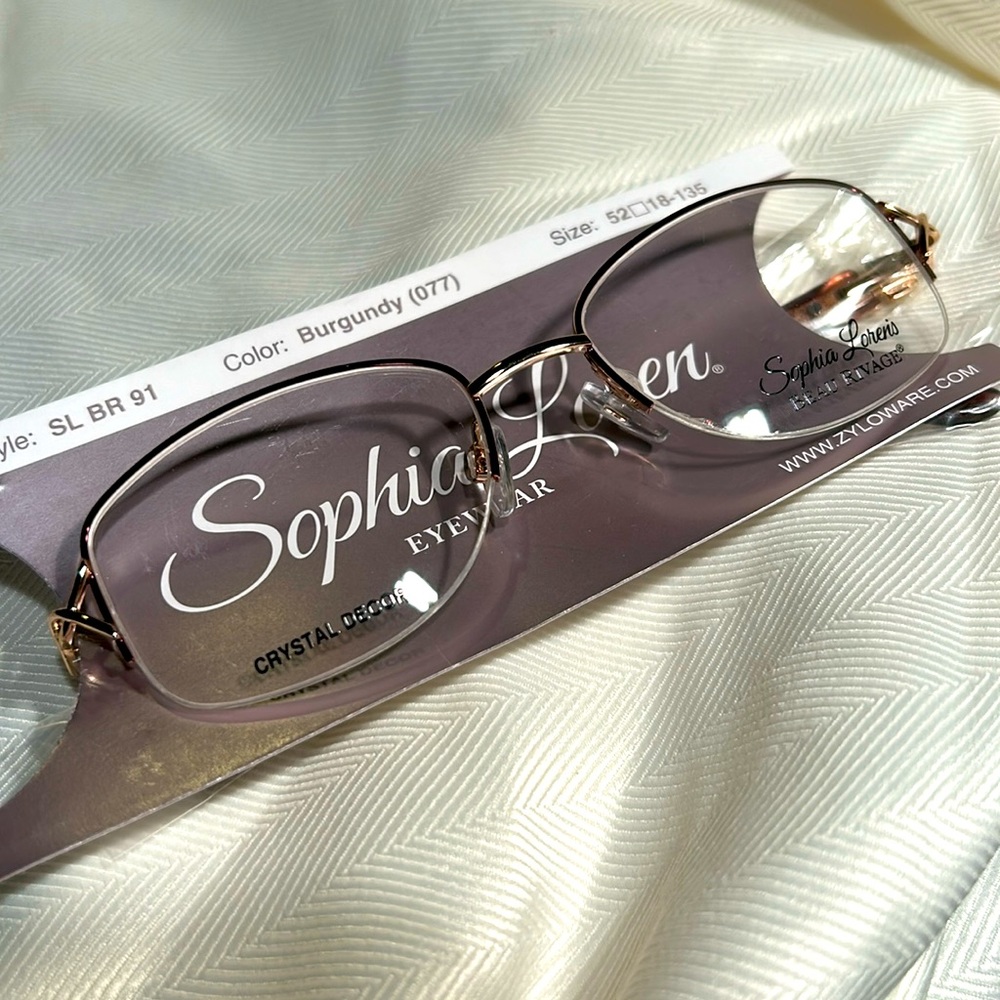 NWT Sophia Loren Burgundy Eyeglass Frames